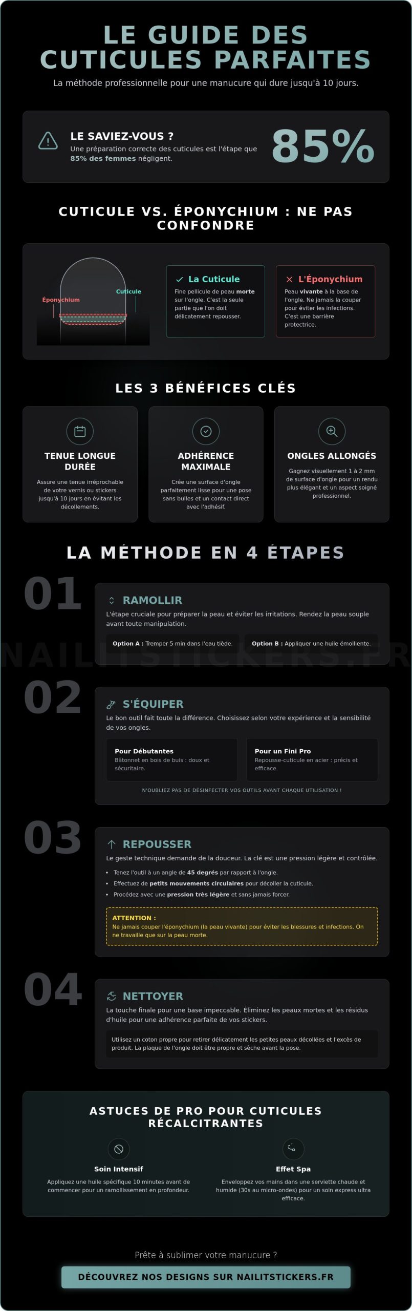 Comment repousser ses cuticules pour une manucure parfaite à la maison